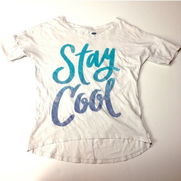 *3/$15* Old Navy "Stay Cool" White/Blue Tee - Picture 1 of 3